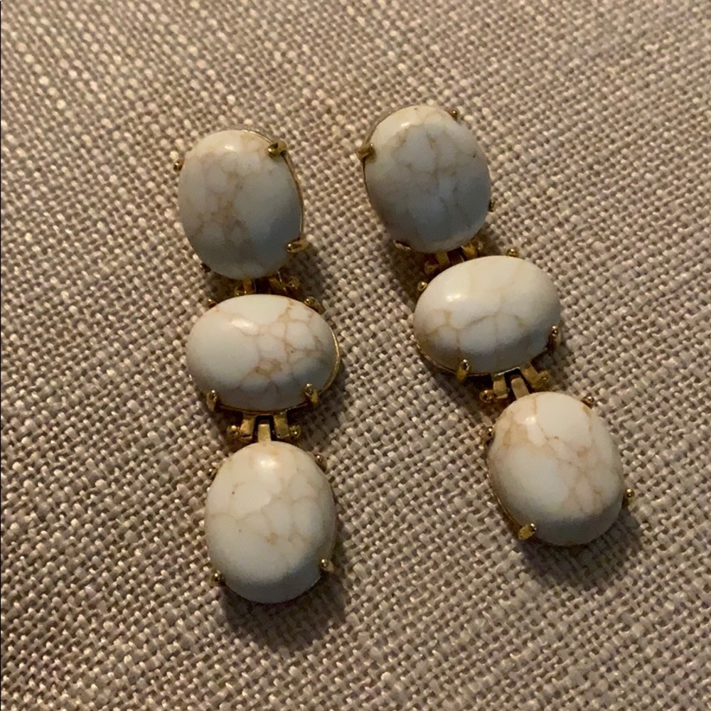 Anthropologie white stone tier earrings